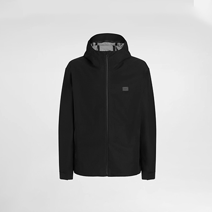 dolce & gabbana waterproof taped seam hooded hardshell jacket